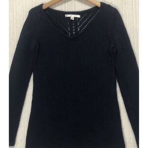 Lauren Conrad Womens‎ Sweater Medium Blue V Neck Long Sleeve Knit Pullover